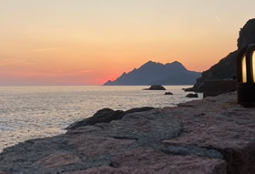 Coucher soleil Porto-Ota Corse