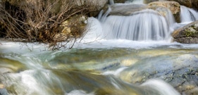 Cascades de l'Agnone, dites "Cascades des anglais" dans la forêt de Vizzavona, commune de Vivario en Corse