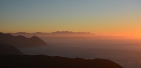 coucher de soleil sur les côtes du Cap Corse
